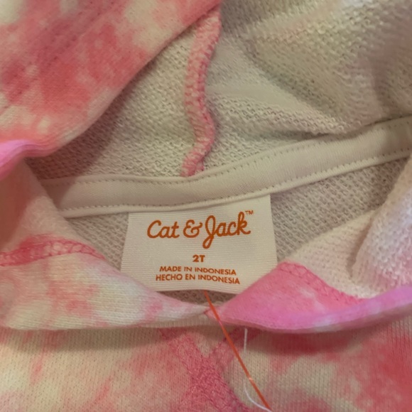 Cat & Jack tie dye hoodie Brand New in bag . Bright pink size 2T - Picture 4 of 5